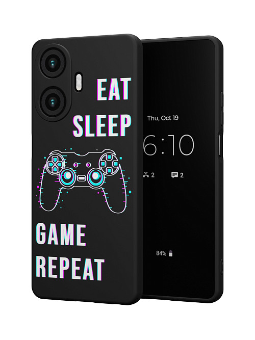 Силиконовый чехол для Realme C55 "Eat Sleep Game repeat"