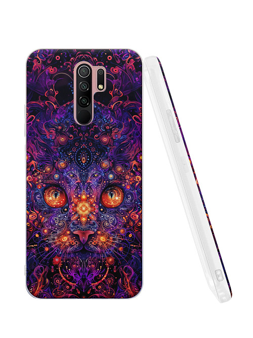 Силиконовый чехол для Xiaomi Redmi 9 "Арт - кошка"