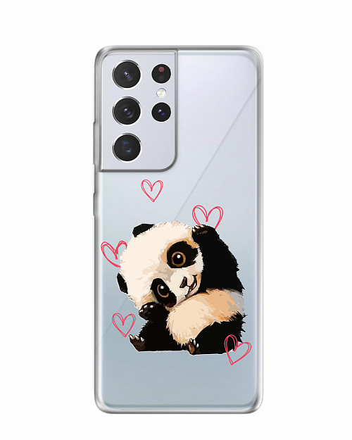 Силиконовый чехол для Samsung Galaxy S21 Ultra "Милая панда"