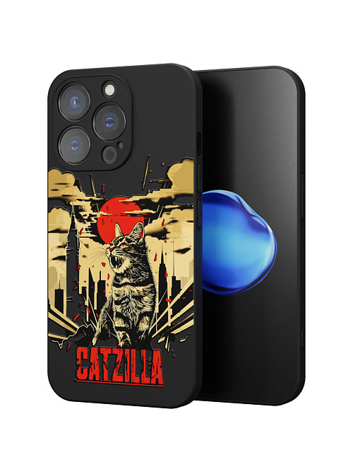 Силиконовый чехол для Apple iPhone 15 Pro "Catzilla"