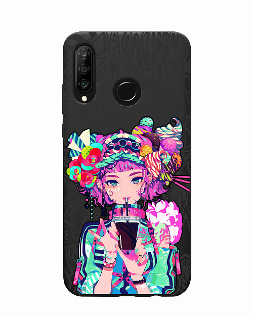 Силиконовый чехол для Huawei P30 Lite Lolipop girl