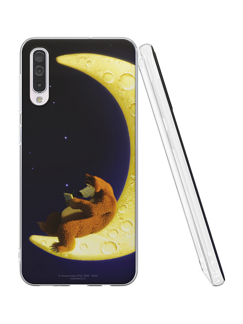 Силиконовый чехол для Samsung Galaxy A30s "Маша и медведь: За звездой"