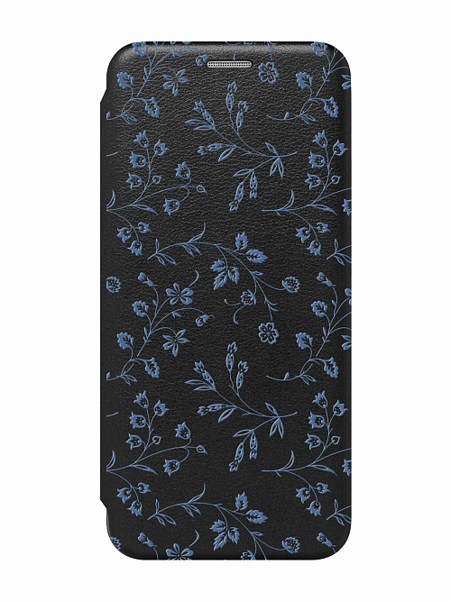 Чехол книжка для Samsung A54 (5G) "Синие цветы"
