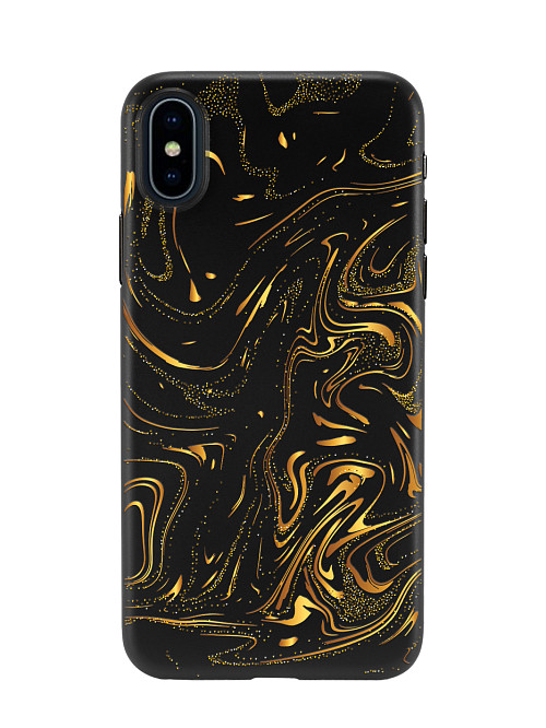 Силиконовый чехол для Apple iPhone Xs "Золотые пятна"