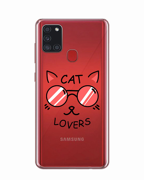 Силиконовый чехол для Samsung Galaxy A21s "Cat lovers"