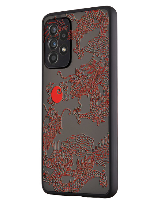 Противоударный чехол для Samsung A52 Красный японский дракон