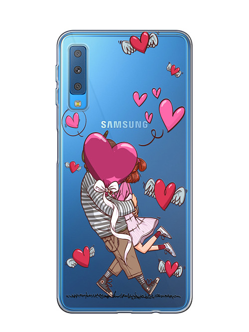 Силиконовый чехол для Samsung A7 2018 (A750) Поцелуй влюбленных