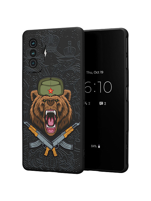 Силиконовый чехол для Xiaomi Redmi K50 Gaming Edition "Русский медведь"