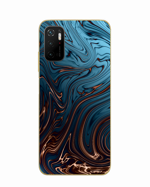 Силиконовый чехол для Poco M3 Pro Бронзовый узор