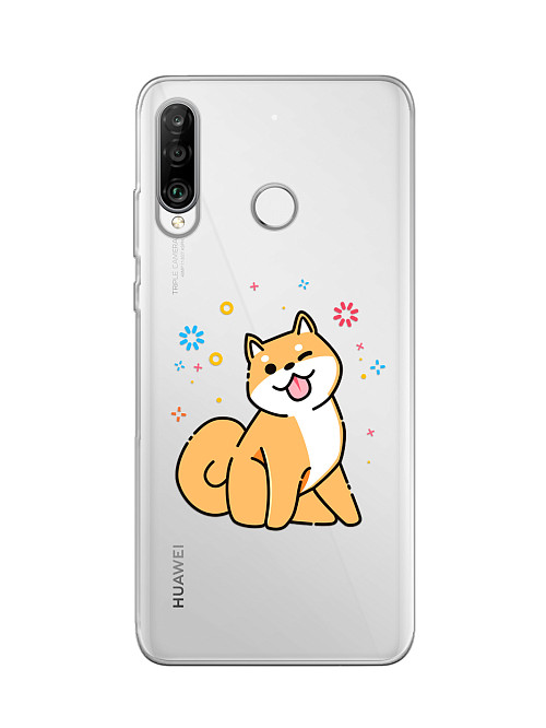 Силиконовый чехол для Huawei P30 Lite Собака Сиба-ину