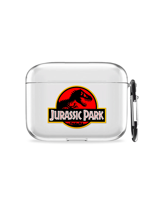 Силиконовый чехол для наушников глянцевый на AirPods Pro "NOVEL: Jurassic Park"