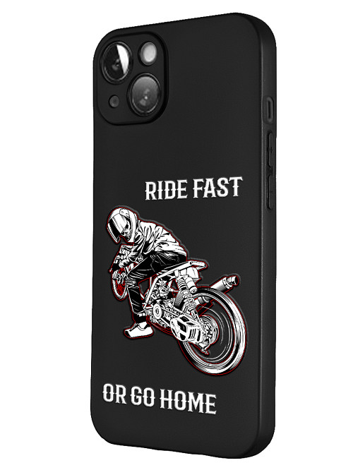 Силиконовый чехол для Apple iPhone 13 Ride fast or go home
