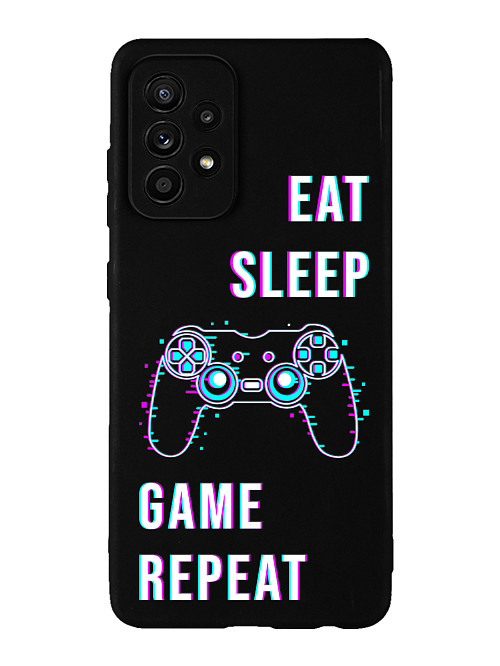 Силиконовый чехол для Samsung Galaxy A73 (5G) Eat Sleep Game repeat