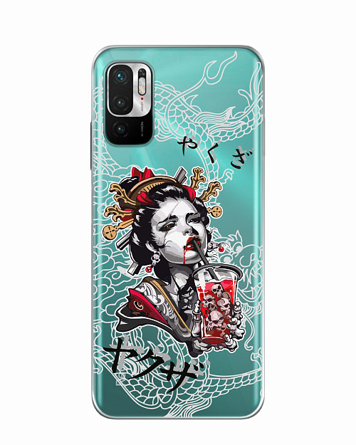 Силиконовый чехол для Xiaomi Redmi Note 10T/Poco M3 Pro Geisha Bloody