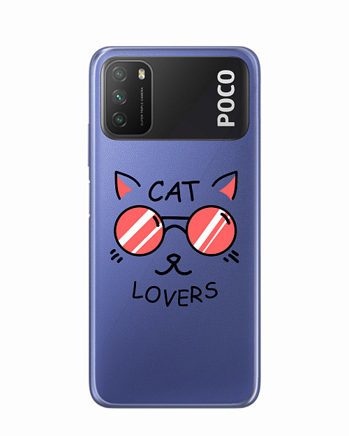 Силиконовый чехол для Poco M3 Cat lovers