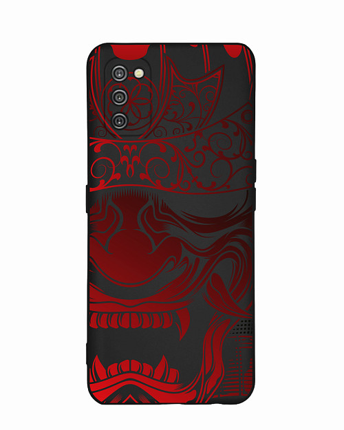 Силиконовый чехол для Samsung Galaxy A03S Красная маска самурая