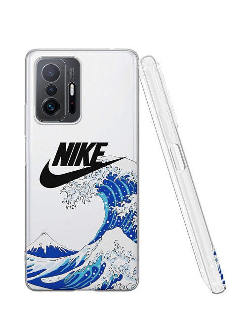 Силиконовый чехол для Xiaomi 11T Pro "NOVEL: Nike и волна"