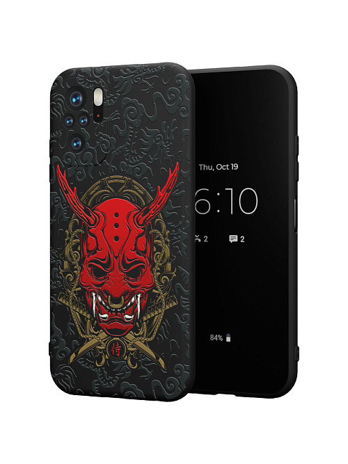 Силиконовый чехол для Xiaomi Poco M5S "Red Oni mask"