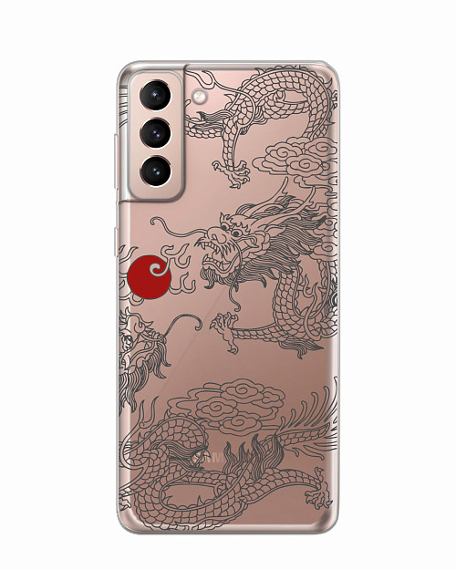 Силиконовый чехол для Samsung Galaxy S21+ (5G) "Японский дракон"