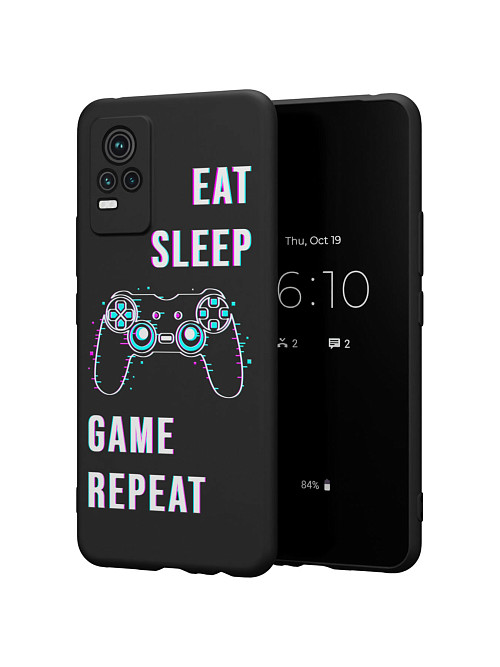 Силиконовый чехол для Vivo V21E (4G) "Eat Sleep Game repeat"