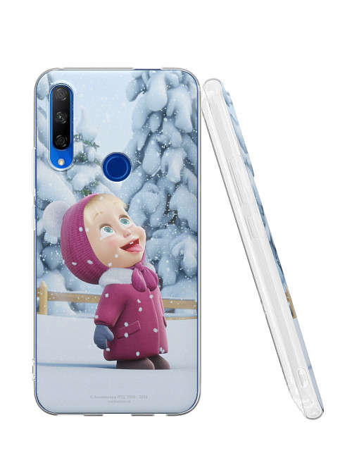 Силиконовый чехол для Huawei Y9 Prime 2019 "Маша и медведь: Маша и снежинки"