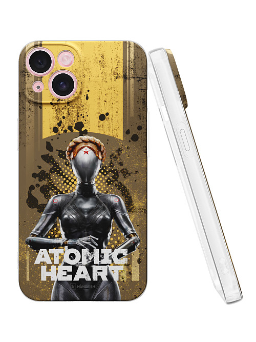 Силиконовый чехол для Apple iPhone 15 "Atomic Heart: Левая близняшка"