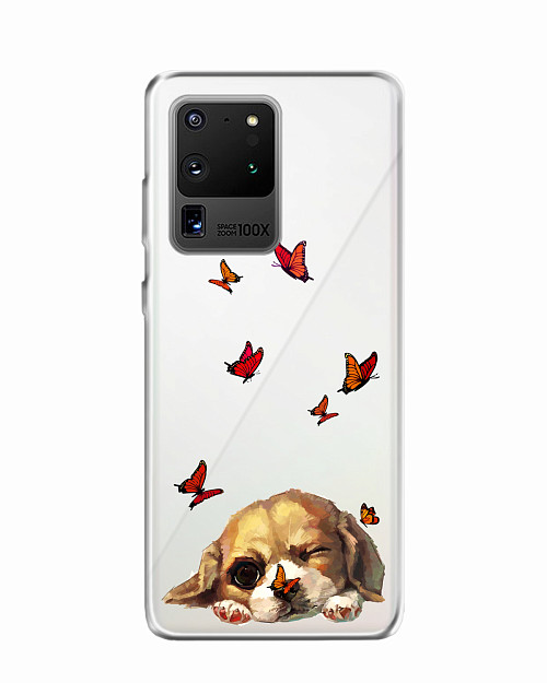 Силиконовый чехол для Samsung Galaxy S20 Ultra Милый щенок