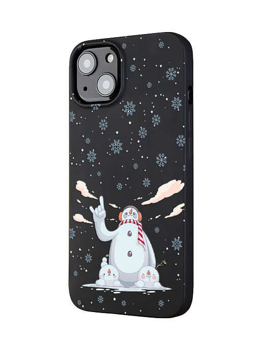 Силиконовый чехол для Apple iPhone 13 Крутой снеговик