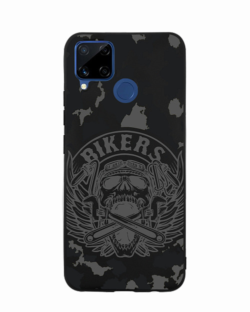 Силиконовый чехол для realme C15 "Bikers серый"