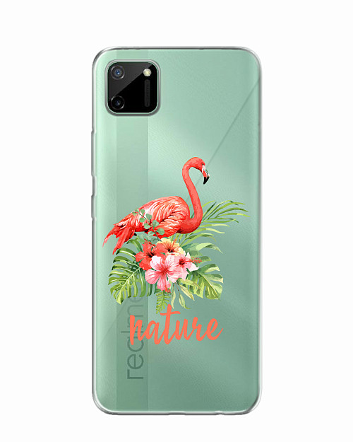 Силиконовый чехол для Realme C11 (2020) Розовый фламинго