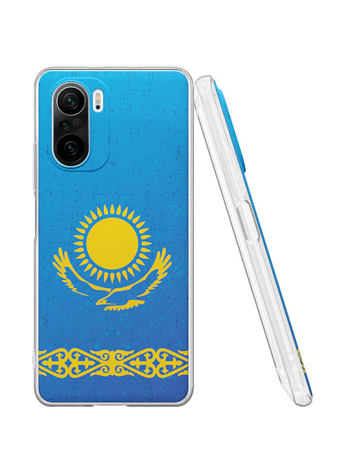 Силиконовый чехол для Poco F3 "Флаг Казахстана"