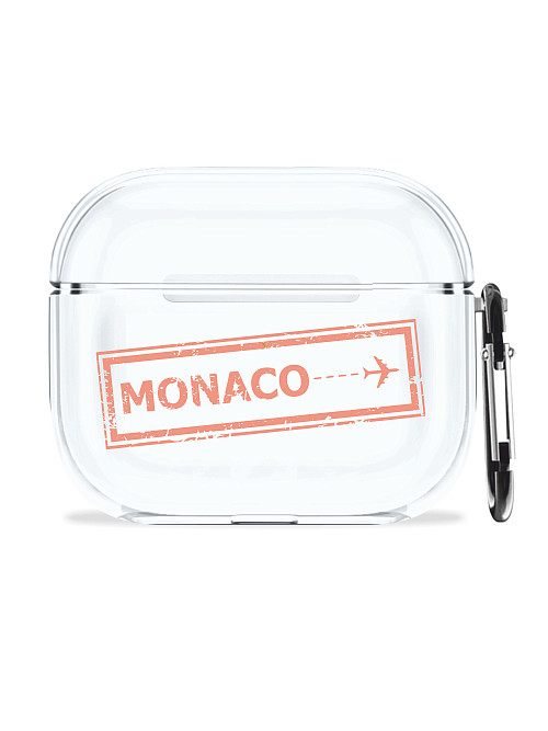 Силиконовый чехол для наушников глянцевый для AirPods 3 "Билет в Монако"