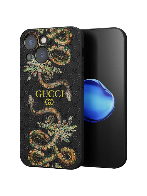 Силиконовый чехол для Apple iPhone 14 "NOVEL: Gucci"