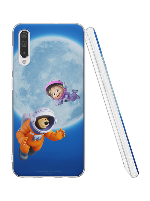 Силиконовый чехол для Samsung Galaxy A30s "Маша и медведь: В космосе"