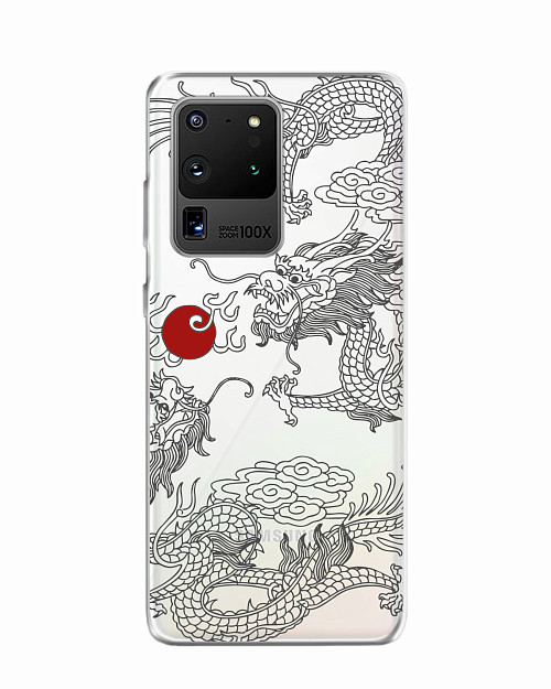 Силиконовый чехол для Samsung Galaxy S20 Ultra Японский дракон