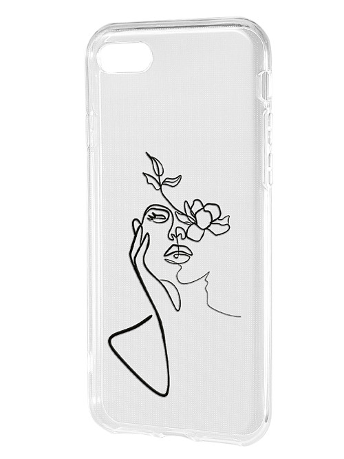 Силиконовый чехол для Apple iPhone 7 "Девушка и цветы"