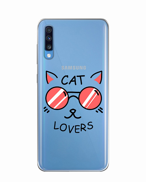 Силиконовый чехол для Samsung Galaxy A70 Cat lovers