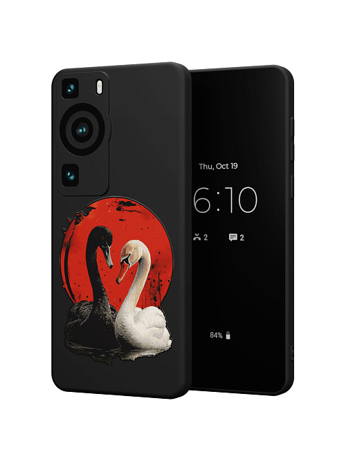 Силиконовый чехол для Huawei P60 "Лебеди"