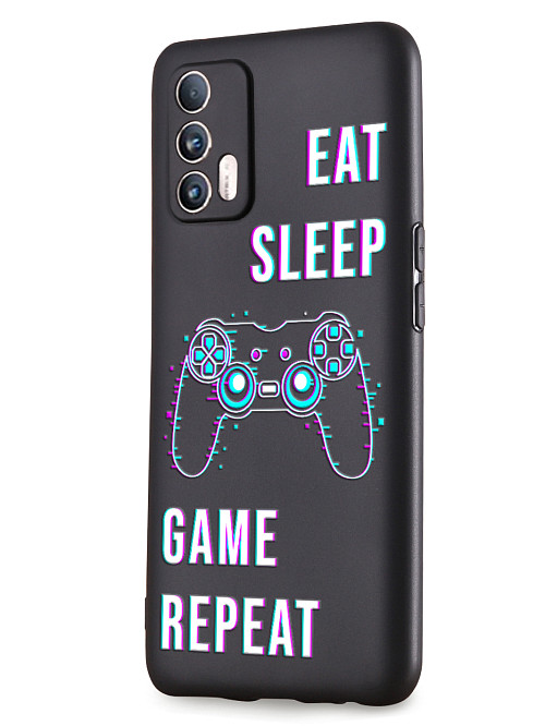 Силиконовый чехол для Realme GT (5G) Eat Sleep Game repeat