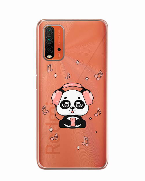 Силиконовый чехол для Xiaomi Redmi 9T "Музыкальная панда"