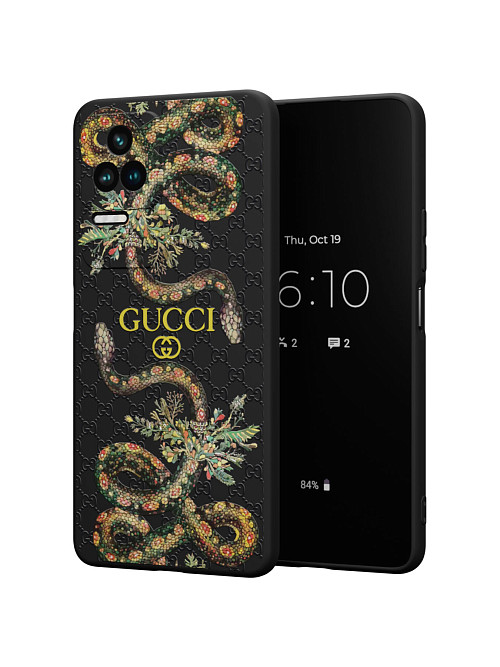 Силиконовый чехол для Poco F4 (5G) "NOVEL: Gucci"