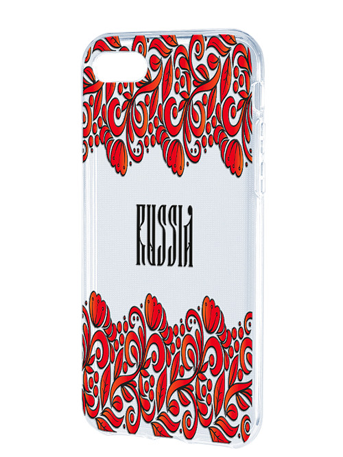 Силиконовый чехол для Apple iPhone 7 "Россия орнамент"