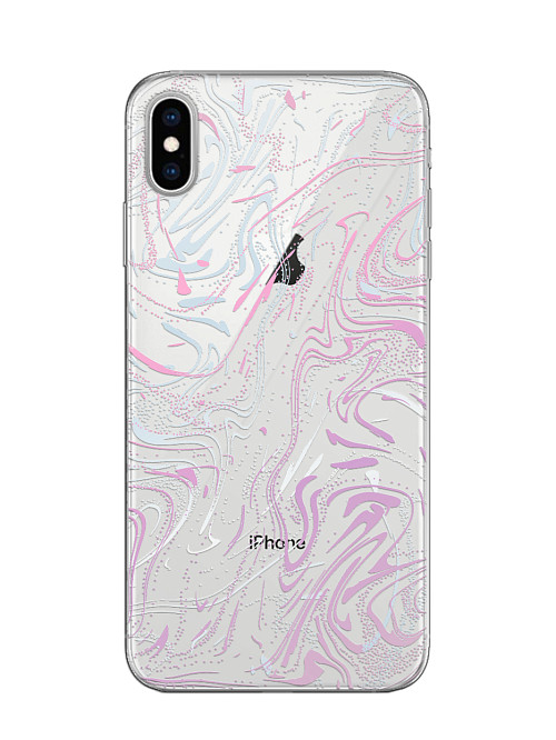 Силиконовый чехол для Apple iPhone Xs Max "Розовые разводы"