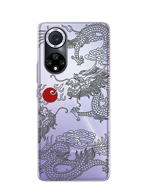 Силиконовый чехол для Huawei Nova 9 Японский дракон