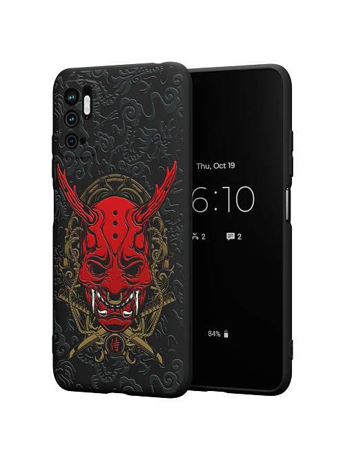 Силиконовый чехол для Xiaomi Redmi Note 10T "Red Oni mask"