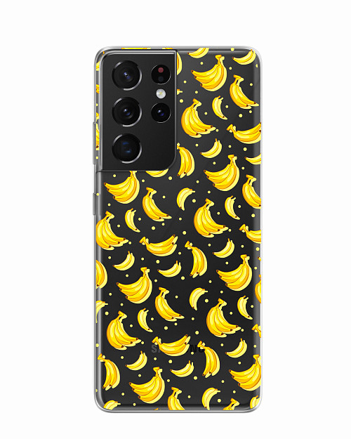 Силиконовый чехол для Samsung Galaxy S21 Ultra "Бананы"