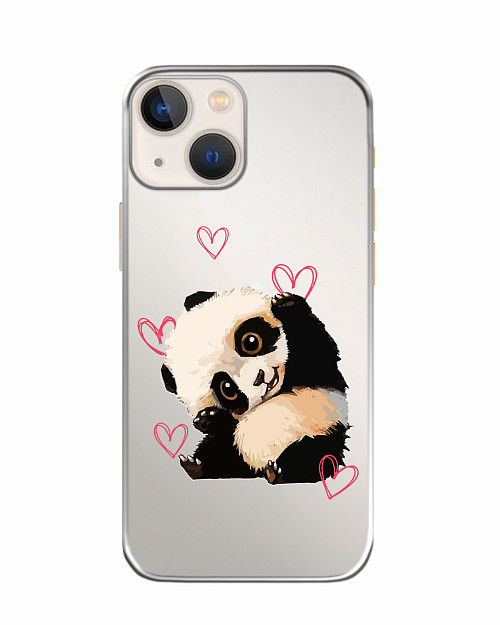 Силиконовый чехол для Apple iPhone 13 Милая панда
