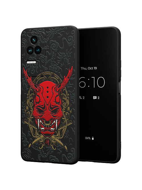 Силиконовый чехол для Poco F4 (5G) "Red Oni mask"