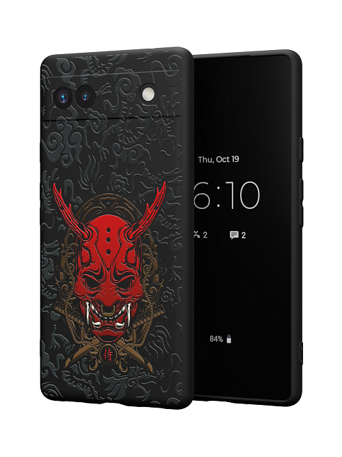 Силиконовый чехол для Google Pixel 6a "Red Oni mask"