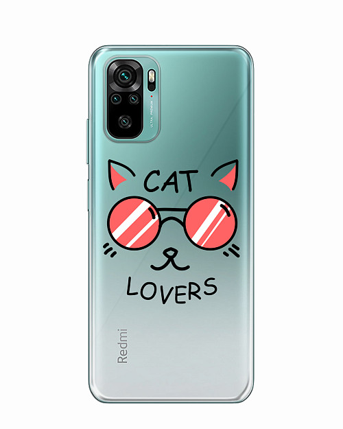 Силиконовый чехол для Xiaomi Redmi Note 10 "Cat lovers"